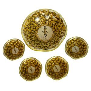 Vintage Planters Mr Peanut Serving Snack Nut Bowls Set Metal Tin Advertising